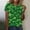 #0040-Multicolor, variant on Uootdi St Patricks Day Shirt Women Crewneck Pullover Tees Funny Clover Print Short Sleeve Tops Lucky Irish Shamrock T Shirts Gift