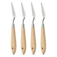 thumbnail image 1 of 4 Pieces 7# Painting Palette Knife Pointy Stainless Steel Art Spatula Scraper Mixing Tools, 1 of 7