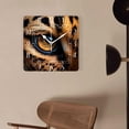 thumbnail image 4 of 12 Inch Wall Clock Battery Operated Square Clock Decorative for Office, Kitchen, Outdoor, Living Room，3D Leopard Animal Colorful, 4 of 4