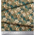 thumbnail image 2 of Soimoi Polyester Crepe Fabric Monstera Leaf & Floral Printed Fabric 1 Yard 42 Inch Wide, 2 of 5