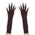 thumbnail image 2 of Faux Fur Wolf Gloves - Werewolf Paws with Long Nails for Props, 2 of 4