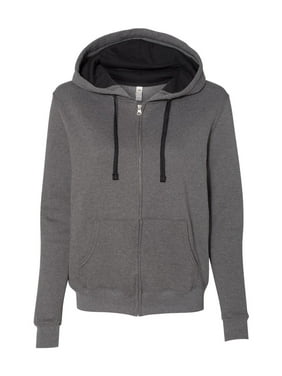 Download Get Womens Heather Full-Zip Hoodie Back Half Side View Of ...