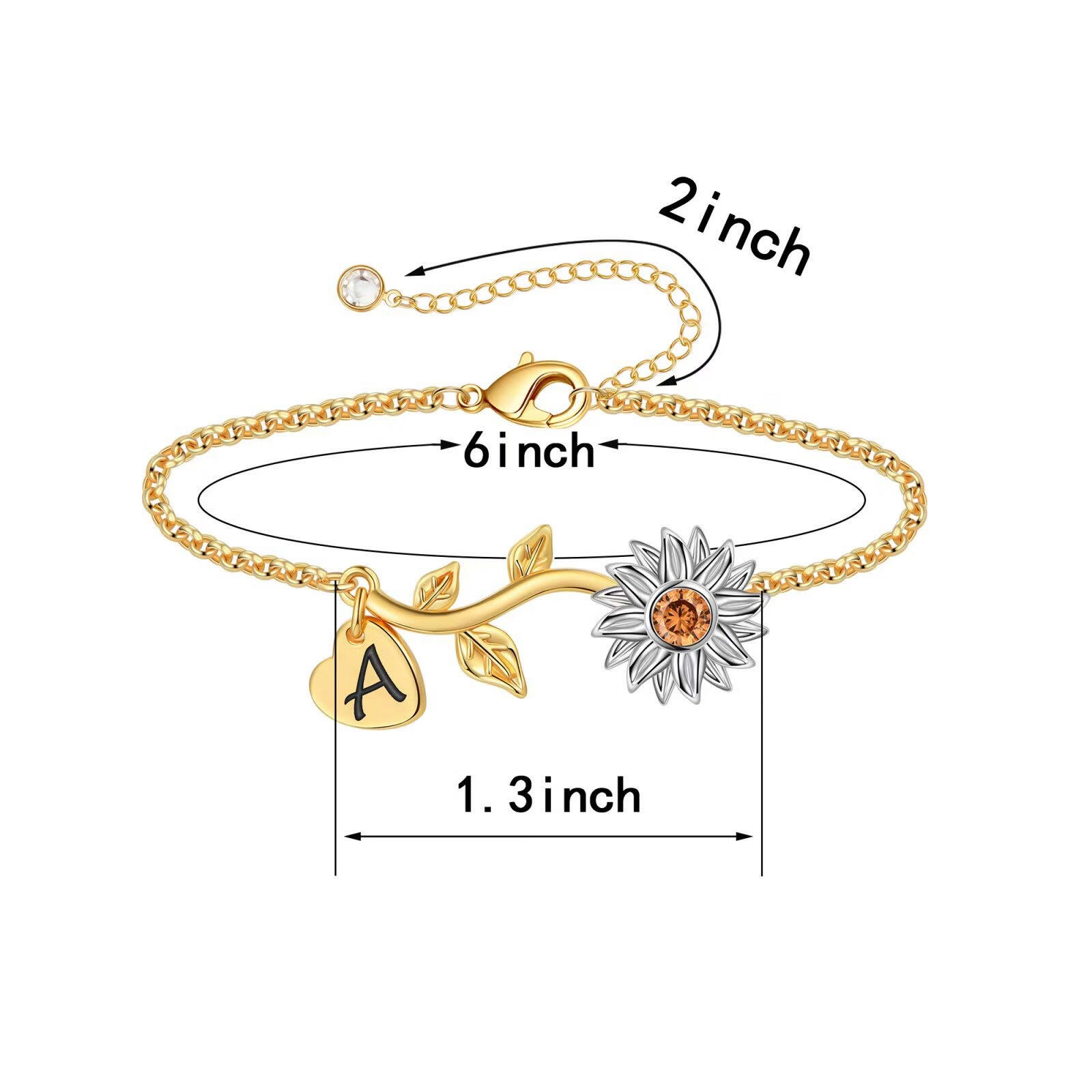 S925 Sterling Silver Golden Sunflower Charm For European Bracelets - Zircon Accent