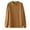 Brown, variant on GigrtiJin Women's Plus Size Tops Fashion Solid Color Round Neck Blouse Casual Long-Sleeved Comfy Loose Shirts