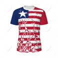 thumbnail image 3 of Exclusive design Liberia Flag Grain 3D Printed Men For Running Bike Soccer Tennis Fitness Sports tshirt Mesh Fans Short T-shirt, 3 of 16