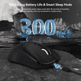 thumbnail image 6 of MAMBASNAKE M3 39g SUPERLIGHT Mouse, PixArt PAW3395PRO Gaming Sensor, BT/2.4G Wireless/Wired Gaming Mouse, 6 Adjustable DPI up to 40000, 200 Hrs Battery, Office Mice for Win11/Xbox/PS/Mac -Black, 6 of 9