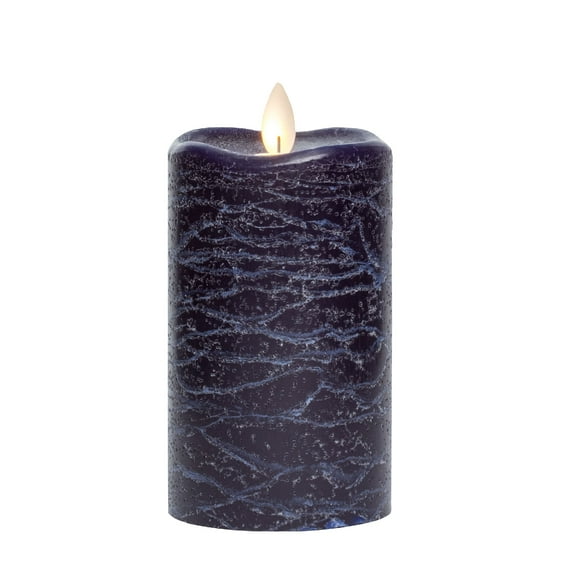 Whitehurst Battery Operated Flameless LED Pillar Candle - 5" - Navy Blue