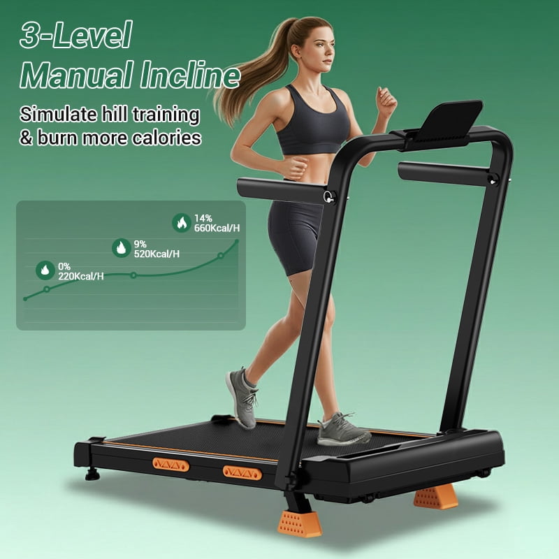 LEZEE 14% Incline Walking Pad, 2.5HP Motor, 6.3MPH, LED Display, 300 lbs Capacity, Compact Treadmill for Home