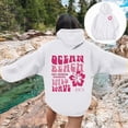 thumbnail image 4 of Towmus Cute Pink Flower Hoodie for Woman Preppy Sweatshirts Trendy Puff Print Letter Graphic Hoodies Casual Pullover Tops, 4 of 8