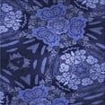 thumbnail image 1 of Ahgly Company Tapis d'Intérieur Lavable en Machine Carré Transitionnel Bleu Lapis, 5 Pieds Carré, 1 of 7