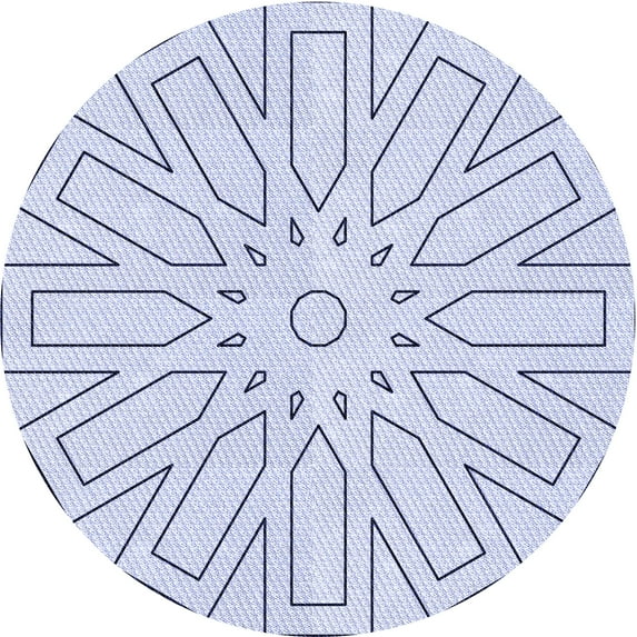 Ahgly Company Machine Washable Indoor Round Transitional Lavender Blue Area Rugs, 4' Round