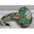 thumbnail image 3 of LBG British Made 10k Yellow Gold Natural Opal & Emerald Womens Statement Ring - 33 size options - Size 7, 3 of 5