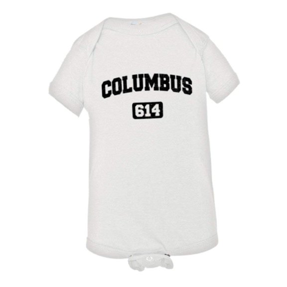PleaseMeTees™ Baby Columbus 614 CBUS Area Code Distressed HQ Jumpsuit