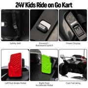 Goldensoil 24V Kids Electric Go Kart,200W Dual Motor,High Speed Drift Kart,Variable Speed,FWD/REV,White