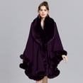 thumbnail image 2 of Lady'S Plus Size Loose Collar Cardigan Bridal Wedding Party Shawl Cape Jacket Wraps Purple One Size, 2 of 3