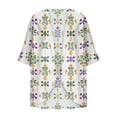 thumbnail image 5 of Cardigans for Women,Chiffon Summer Kimono Cardigan 3/4 Sleeve Open Front Beach Kimono Hawaiian Floral Printed Lightweight Casual Beach Cover Up Plus Size White L, 5 of 5