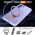 thumbnail image 3 of Phone Case for Samsung Galaxy S24 6.2 inches, 360° Rotatable Magnetic Ring Stand [Compatible with MagSafe] [Military Grade Protection] Shockproof Phone Covers for Women Men(Purple), 3 of 12