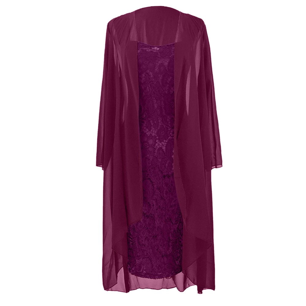 Robe Deux Pièces Femme En Dentelle - Style élégant Et Confortable - Idéale Pour Mariage, Cérémonie, Soirée - 4