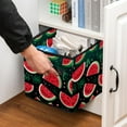 thumbnail image 5 of Watermelon Foldable Toy Box with Handle, 10.8"x10.5"x10.6", Large Capacity Cube Organizer Bins, 5 of 6