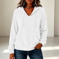 thumbnail image 5 of Aboser Womens Retro Velour Hoodies Dressy Casual Long Sleeve Pullover Tops Comfy Soft Velvet Sweatshirt Fall V Neck Hoodie with Pocket, 5 of 6
