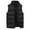 Black, variant on Men's Sleeveless Puffer Vest, Solid Color Quilted Insulated Layer, Zipper Front Collarless Top, Unisex Winter Fashion Vest, Light Warmth for Layering, Versatile Piece for