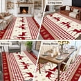 thumbnail image 5 of 5'x8' Area Rugs, Red Christmas Indoor Outdoor Area Rug for Living Room Bedroom, Xmas Elk Snowflake Red Plaid Washable Bathroom Rugs Kitchen Floor Carpet Mats Home Decor Aesthetic, 5 of 8