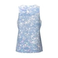 thumbnail image 5 of Easygdp White Bule Glitter Men's Tank Top, Sleeveless Muscle T Shirts, Breathable, Quick-Dry, Loose for Gym, Running, Fitness - Large, 5 of 9