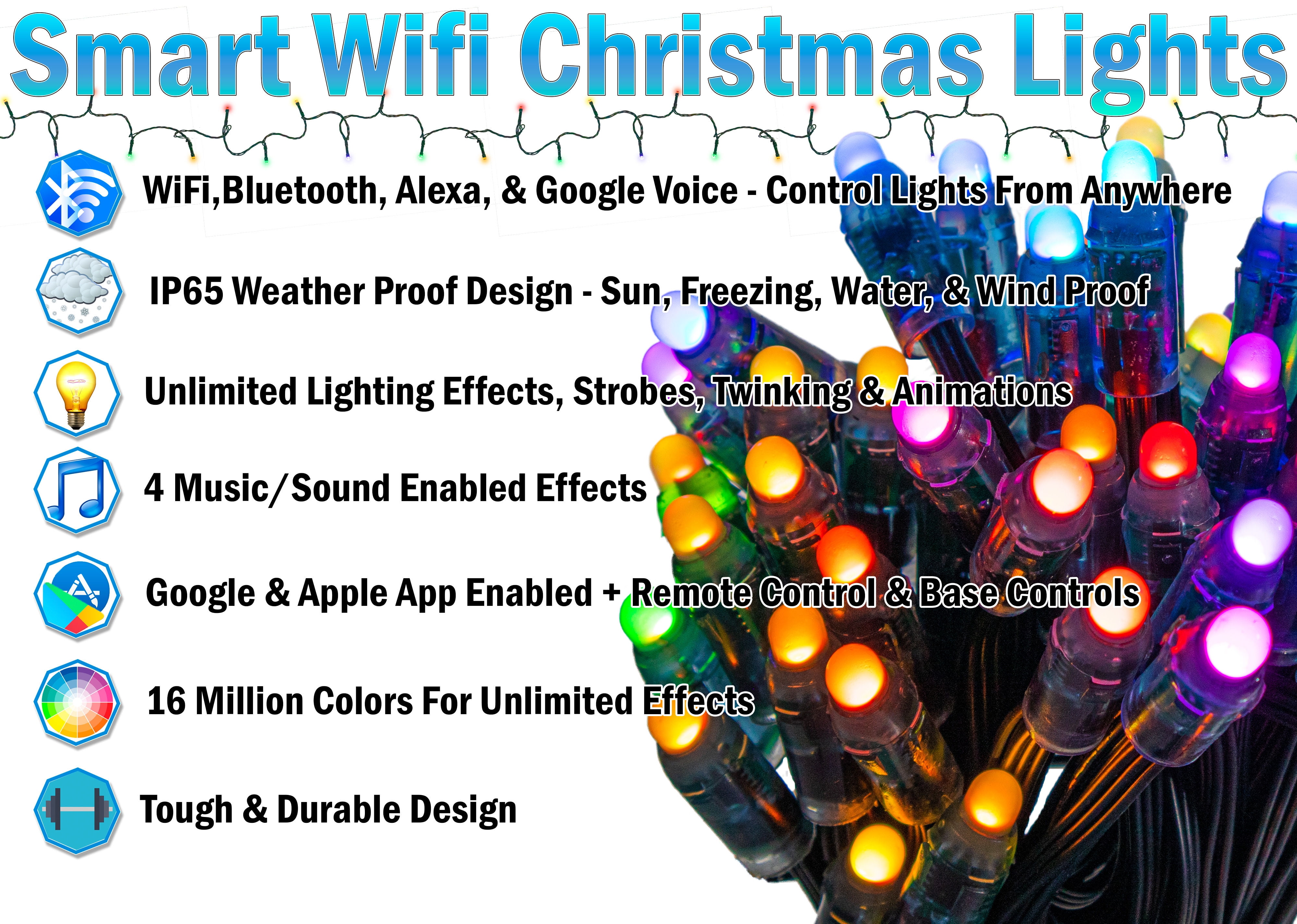 WiFi Christmas Light Controller 30M Remote Control