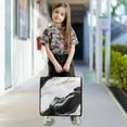 thumbnail image 2 of 3 Ring Zipper Binder with Shoulder Strap Waterproof Trapper Keeper 2 Inch D-Ring 500 Sheets Capacity White Black Marble Texture, 2 of 8