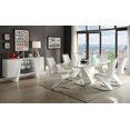 thumbnail image 1 of Topline Home Furnishings White Lacquer 7pc Dining Set, 1 of 8
