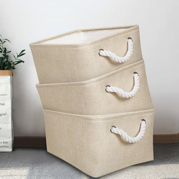 Storage Baskets,Extra Large Storage Box,Canvas Fabric Storage Baskets with Handles for Cupboards, Wardrobe, Shelves, Bathroom, Clothes, Toys, Towel, Foldable
