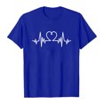 thumbnail image 4 of KHONTS Couple Valentine's Day T Shirts Men and Women Crew Neck Short Sleeve Tops Heart Printed Sweat Tees Women-Blue XL, 4 of 4