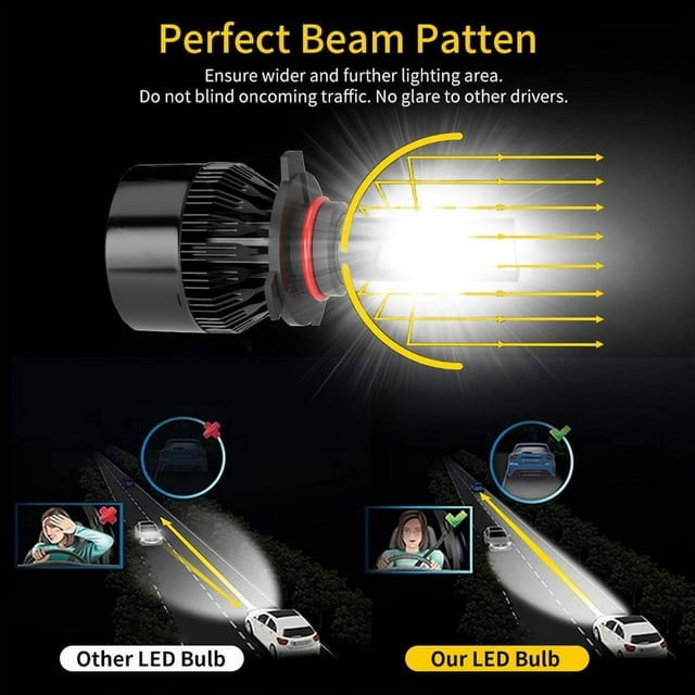 For Chrysler 200 2011 2012 2013 2014 2015 LED Headlight Bulbs 9012 High and Low Beam 2pcs