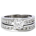 thumbnail image 4 of Pompeii Certified 3Ct TW Diamond Engagement Wedding Ring Set 14k White Gold Lab Grown, 4 of 5