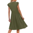 thumbnail image 5 of Fantaslook Summer Dresses for Women Ruffle Sleeve V Neck Midi Dresses Fashion Casual Flowy Vacation Sundress, 5 of 9
