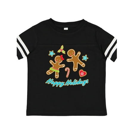 

Inktastic Happy Holidays with gingerbread cookies Gift Toddler Boy or Toddler Girl T-Shirt