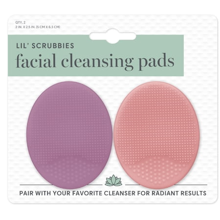S&T INC. Lil' Scrubbies Facial Cleaning Pads for All Skin Types, 2 Count