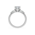 thumbnail image 2 of 1.00 T.C.W Radiant Shaped Real Diamond New Design Solitaire with Accents Wedding Ring for Women Solid 18K White Gold Size 3.5, 2 of 8