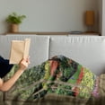 thumbnail image 3 of Garden Art Soft Flannel Fleece Throw Blanket, Nature Outdoorsy Picture Colorful Flowers and Trees Through Wooden Window, Cozy Plush for Indoor and Outdoor Use, 70" x 90", Multicolor, by Ambesonne, 3 of 5