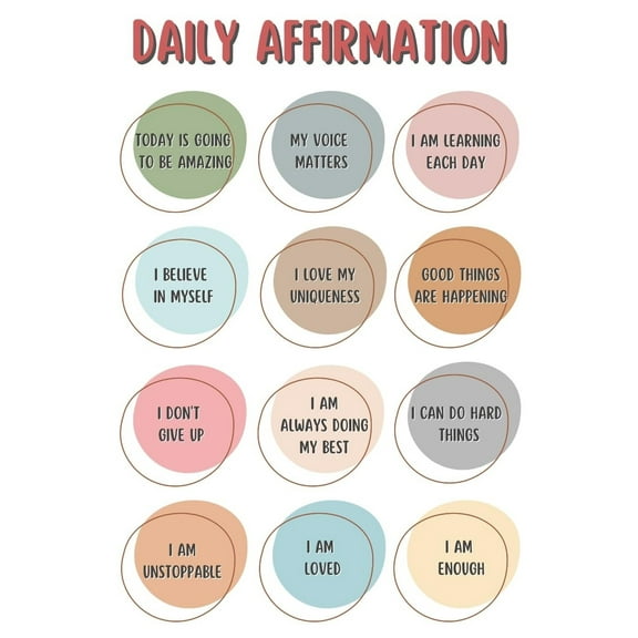 Classroom Decor Must Haves, Positive Affirmations Poster Inspirational Mental Health Poster for High School or Middle School - Boho Minimalist Wall Art for Bedroom, Dorm or Office Art Print