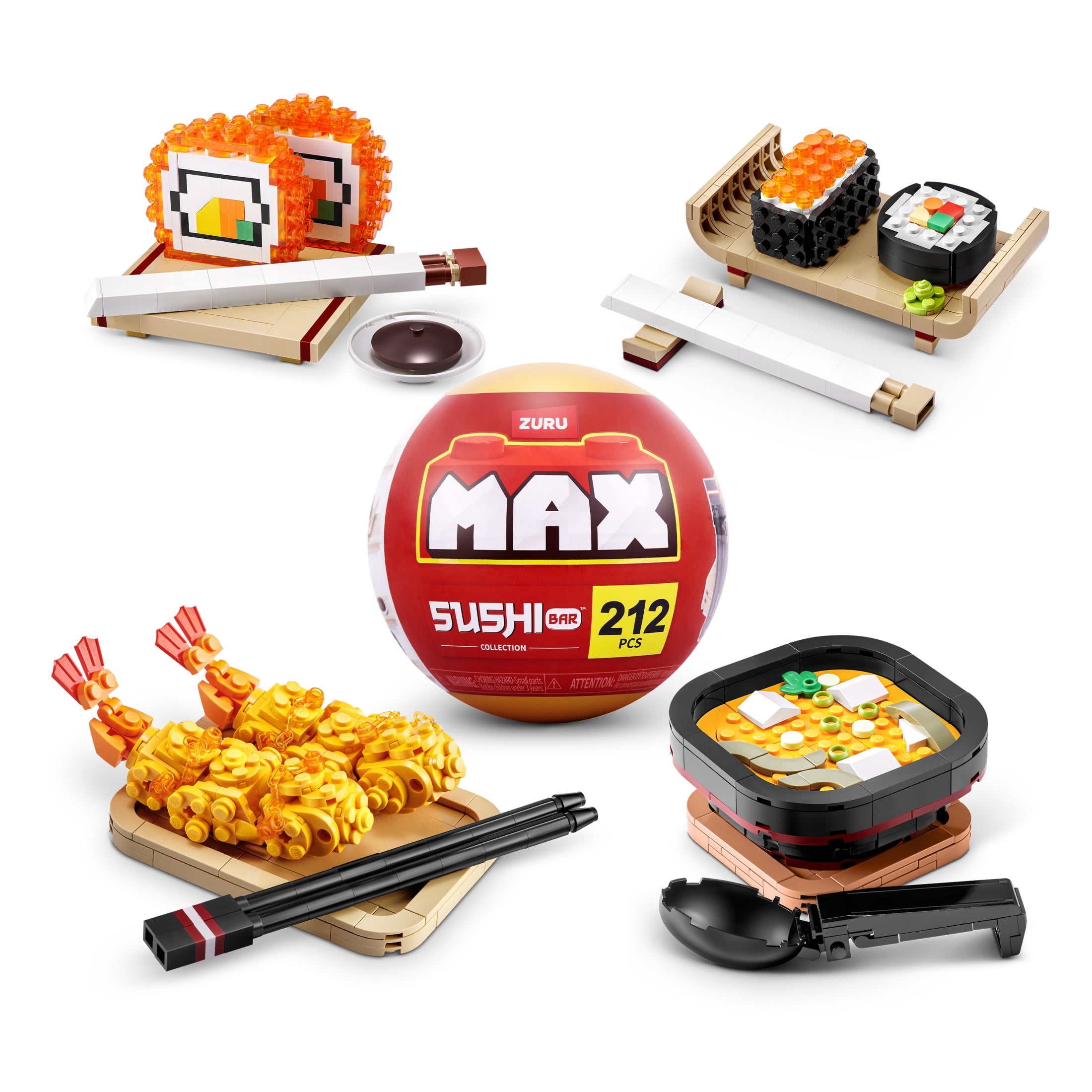Max Build More Premium Building Bricks Sushi Collection (California Roll) and Gag Toy by ZURU