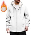 thumbnail image 2 of Men Hoodies Zip Up Sherpa Lined Sweatshirts Heavyweight Thick Warm Fleece Winter Jacket Thermal Coats With Pockets, 2 of 8
