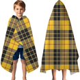 thumbnail image 3 of Yellow Black and Red Checkerboard Checkered Pattern Hooded Bath Towel，60"x35" for Ages 3 To 12 Kids, Quick Dry Lightweight Soft Microfiber Hood Beach Towel Cover Up for Kids, 3 of 7