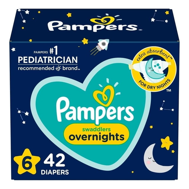 Pañales desechables Pampers nocturnos etapa 6 overnights 42 piezas