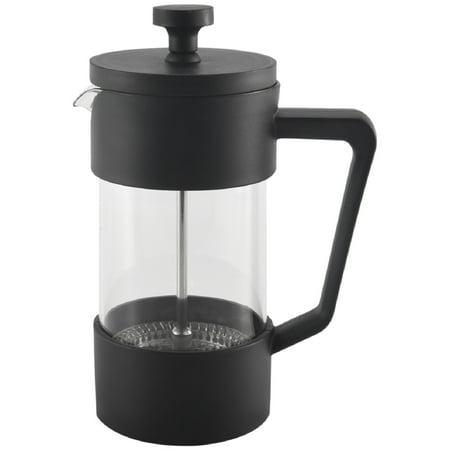 

French Press Coffee & Tea Maker Thickened Borosilicate Glass Coffee Press Rust-Free and Dishwasher Safe Black