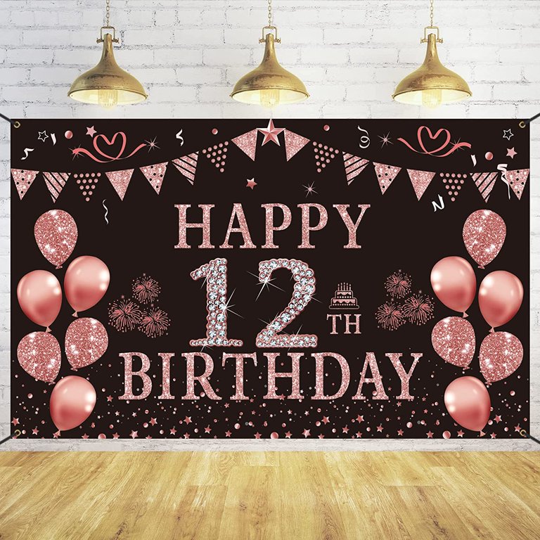 Happy 12th Birthday Girl Banner Sales Stores | www.pinnaxis.com