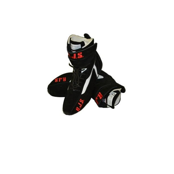 RJS Racing Equipment 05-0001-01-57 Redline SFI 3.3 & 5-Hi-Top Race Shoes Size 11, Black & White