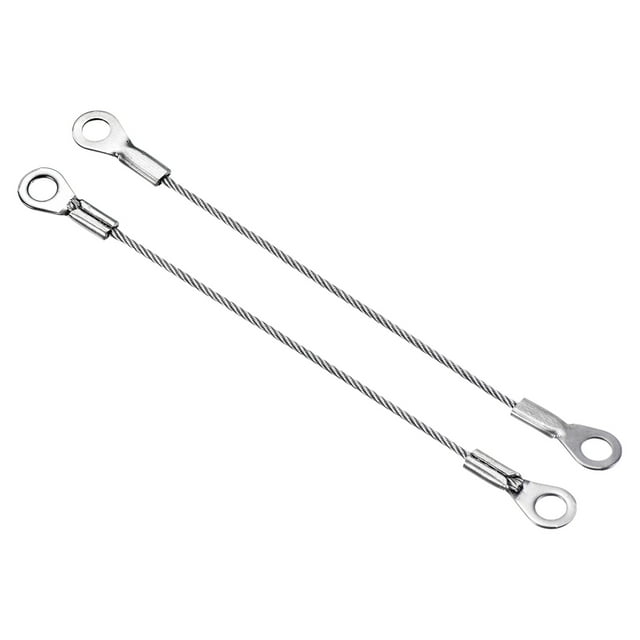 Unique Bargains 1.5mmx10cm Stainless Steel Lanyard Cable Eyelets Ended Wire Rope 4 Pack