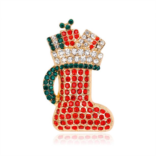 Yuarrent Decorado Árbol de Navidad Botas de Papá Noel Muñeco de nieve Campana Broche Bufanda Collar Solapa Broche de Navidad Regalo de niña Kits de decoración para fiestas No.87 Yuarrent JR0793-87