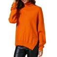 thumbnail image 4 of Suéter de cuello alto para mujer INSPIRE CHIC, tops para un guardarropa de invierno elegante, 2XL, naranja, 4 of 6